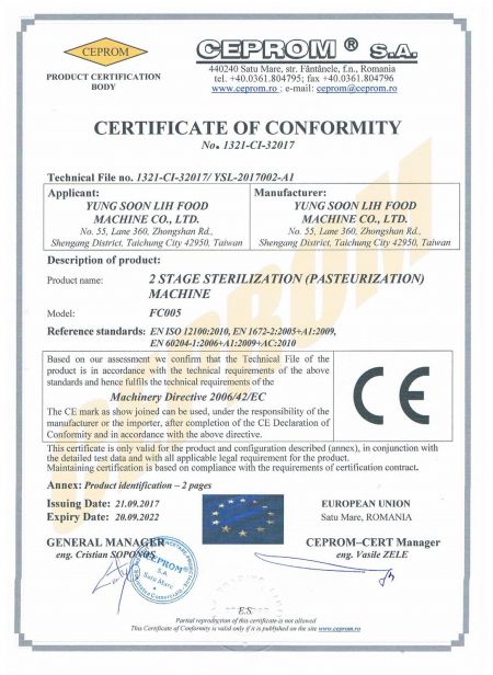 2 STAGE STERILIZATION CE certificate